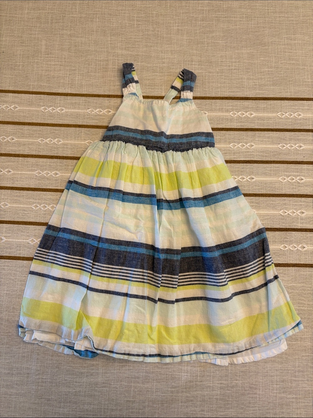 Gymboree Striped Sundress in Blue, Green and White